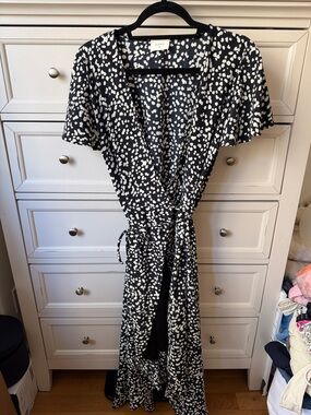 Everyone Black & White Wrap Dress